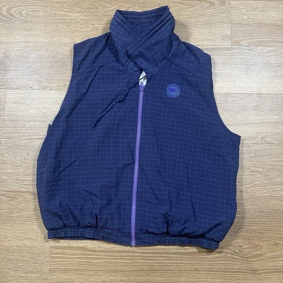 Vintage Wimbledon Tennis Vest Jacket L Plaid Zip Up Sleeveless All England Club - Picture 4 of 5